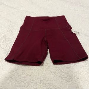 Core 10 High-waist Burgundy Biker Shorts Pockets